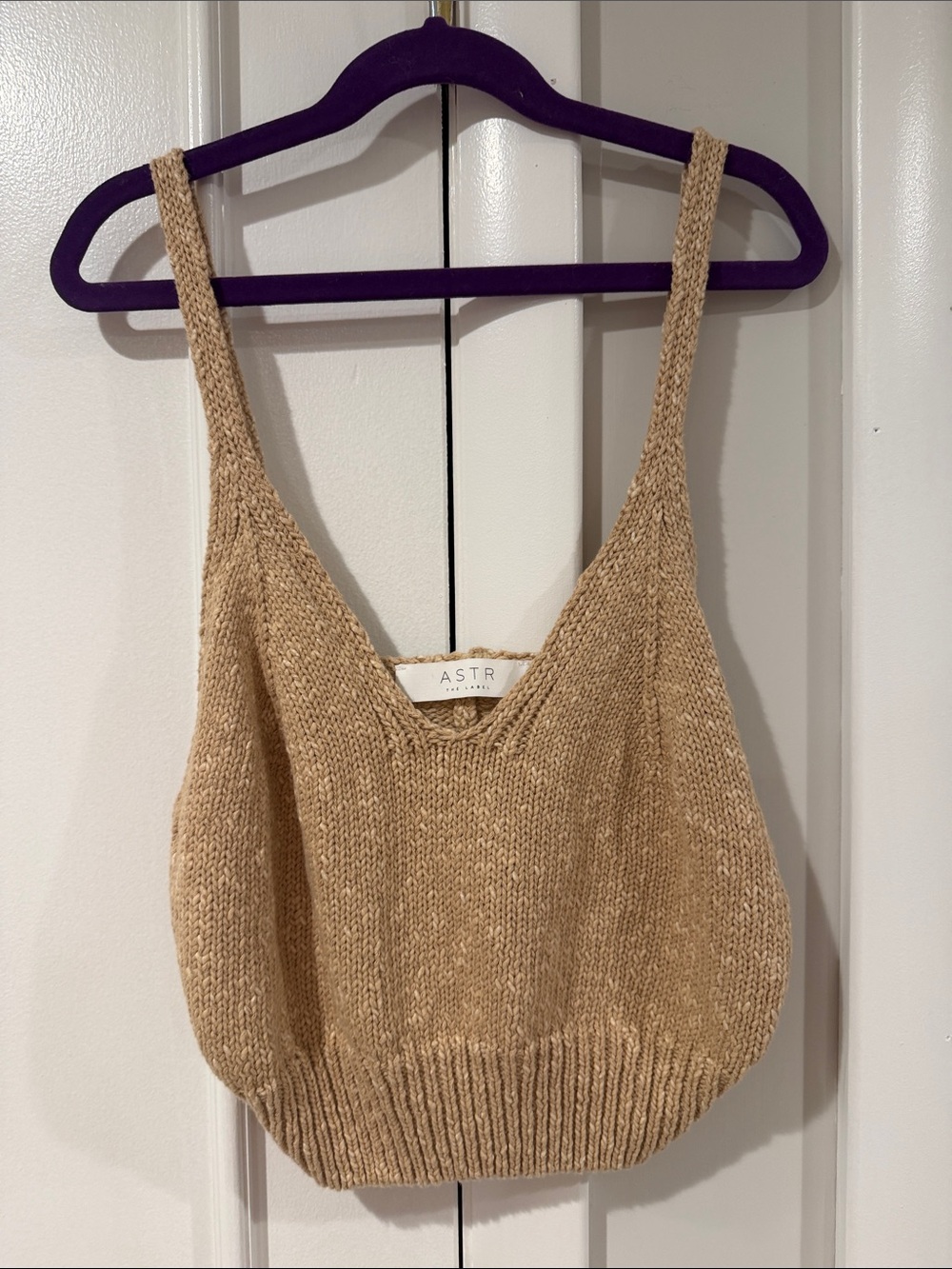 ASTR Neutral Beige Chunky Knit Tank
